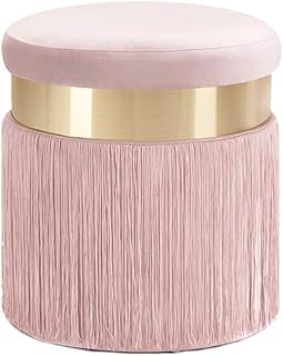 Ygetas Nordic Maquillaje Dresser heces Borla de la Manera Diseño Sofá heces Creativa Tocador de Maquillaje Minimalista sillón de Terciopelo Tela de Cambio de los Zapatos de heces (Color : Rosado)