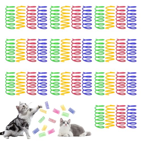 SYEYCW Lot de 40 ressorts colorés pour chat – Jouets interactifs pour chaton pour taper, mordre, chasse