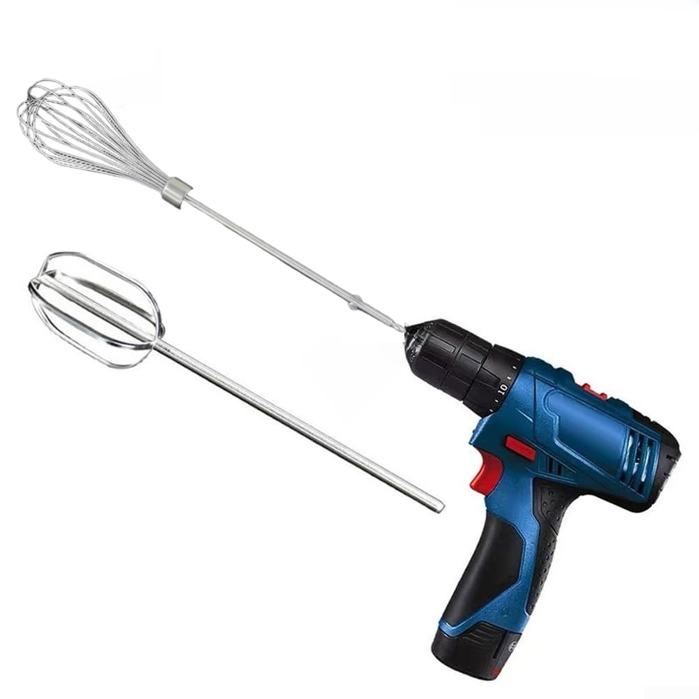 Batidor para Taladro para acero Inoxidable 304 Mezclador Carne Salsa 40cm Hexagonal Cocina para profesional(B)