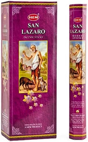 Hem San Lazaro Incense - 6 paquetes, 20 palos por paquete