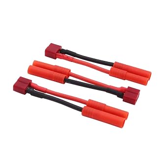 3pcs T Plug Female to HXT 4.0mm Male Bullet Connector Adapter Cable - 14awg 5cm WireB143-3
