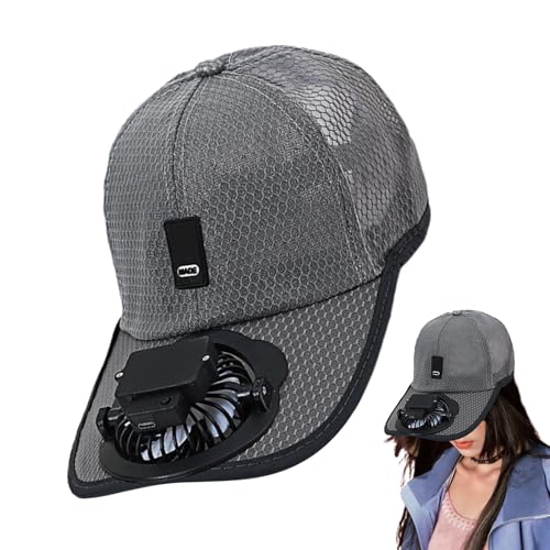 Casquette avec Ventilateur Casquette Ventilateur Chapeau Ventilateurs Rechargeable Fan Cap Portable Chapeau de Soleil Résistant Pare-soleil Casquettes de...