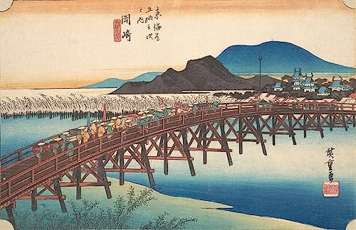 Peinture murale Hiroshige pour habiller un mur vide avec la toile Okazaki Tenshin No Hashi