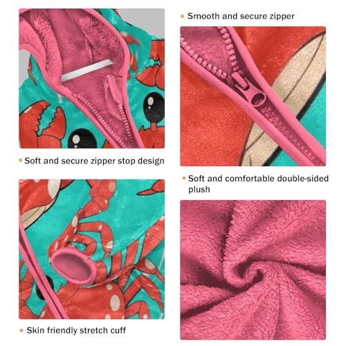 Red Crab Sherpa Fleece Girls3