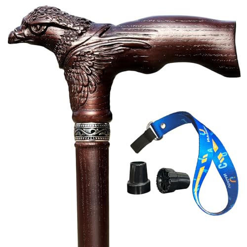 Canne de marche en bois stable pour personnes âgées 181 kg