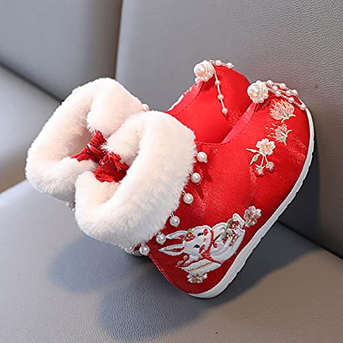 sfdgfhyf Flat Sole Boots Little Kid Girls Hanfu Shoes Girls Hanfu Boots Winter Tang Dress New Year Cotton Embroidery4