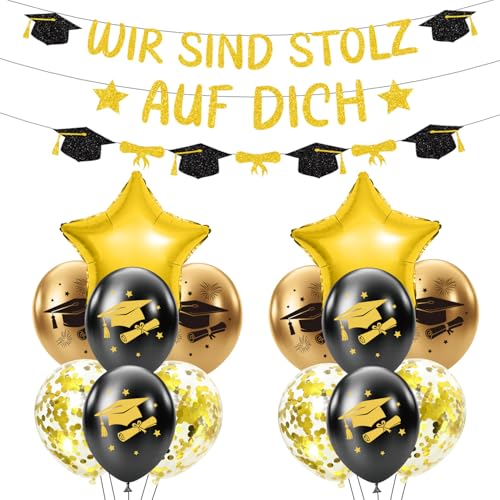 Yomover Abschluss Deko 2026 Wir Sind Stolz Auf Dich Girlande Luftballons Deko Graduation Schulabschluss Für Abitur Bachelor Und Master Abschlussfeiern