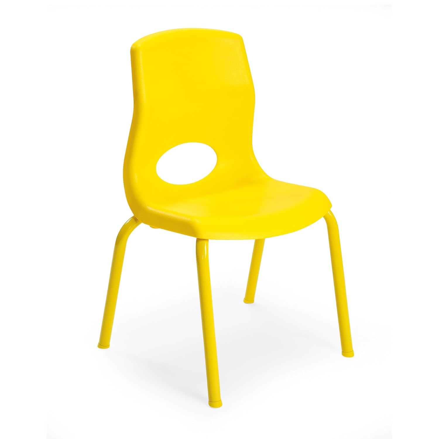 Angeles 10"H MyPosture Chair, Yellow, AB8010PY, Homeschool Classroom Furniture, Flexible Seating, Kids School Desk Chair, Boys-Girls Stackable Chair 10"H Seat Yellow 1 pack of 4