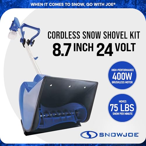 Snow Joe 24V 5Ah Cordless Snow Shovel Kit for Car Driveway Winter Snow Removal, Blue Snow Joe 24V 5Ah Cordless Snow Shovel Kit for Car Driveway Winter Snow Removal, Blue