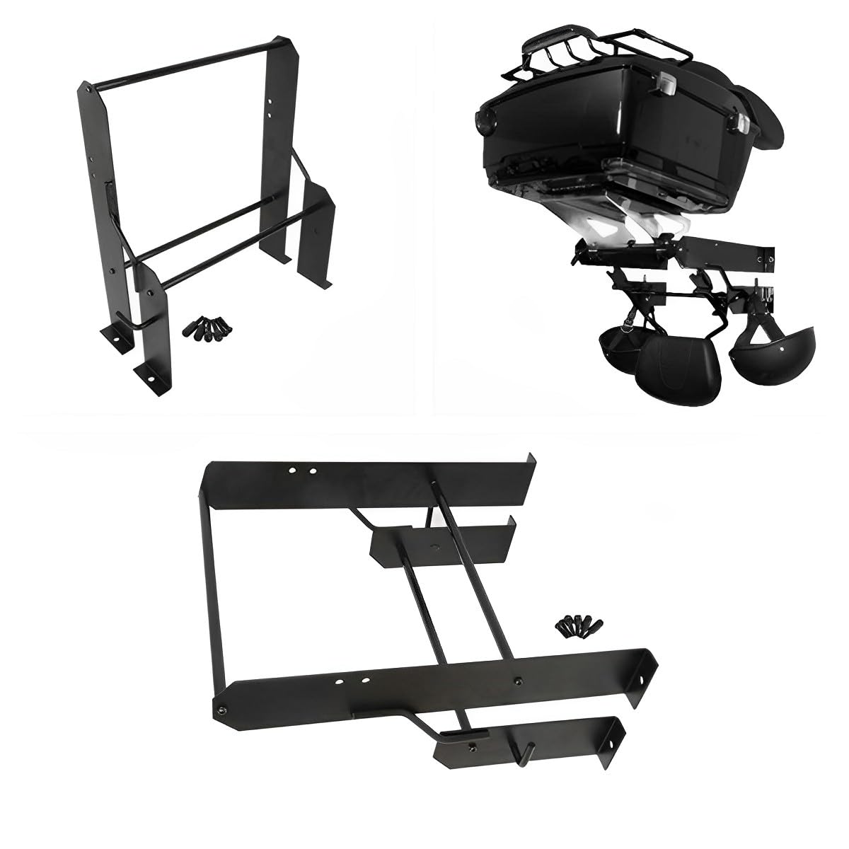 Garage Detachables Storage Detach Depot Wall Rack for Harley Touring, Road King, Road Glide, Electra Glide, Street Glide, Tour Trunk Pack Pak Luggage Racks (Multifunctional Series)