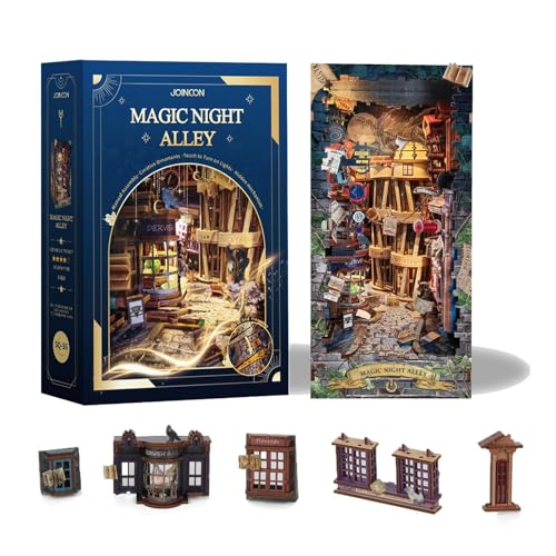 Magic Book Nook Kit - DIY Miniature Dollhouse Kit for Adults Teens,3D Wooden Puzzle Bookshelf Insert...