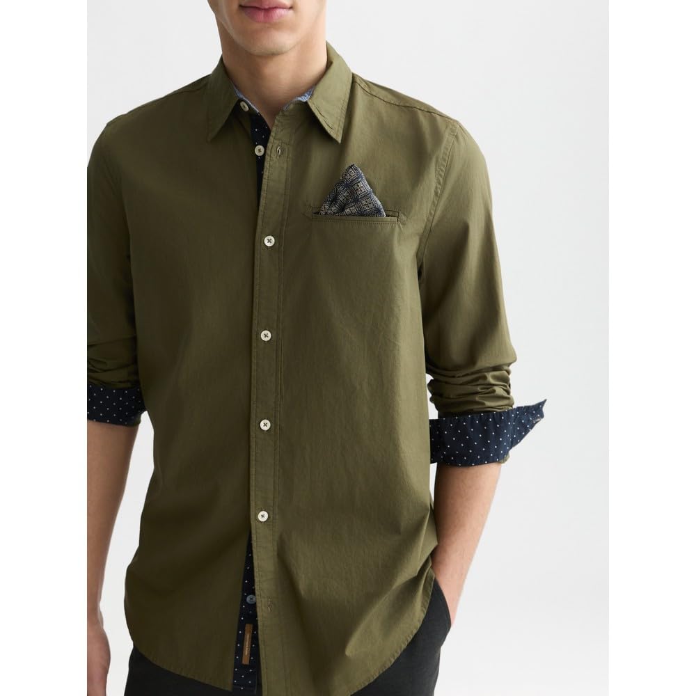 Scotch & Soda Poplin Shirt Camicia, Notte Oliva 301, XL Uomo