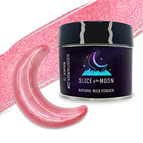 Slice of the Moon | Pink Natural Mineral Mica Powder, 0.42oz (12g) | for Personal or Professional Use - Cosmetics, Epoxy Resin Projects, Nail Polish, Soaps, Bath Bombs, and Art Projects