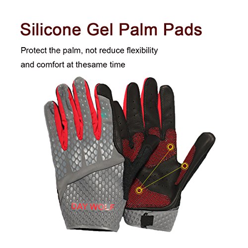 New Full Finger Workout Gloves,Gym Fitness, Weight Lifting Wrist Wraps Genuine Leather Palm Protection & Strong Grip,Quality Breathable Comfort Gloves,Cycling, Pull Ups,Cross Training for Men & Women