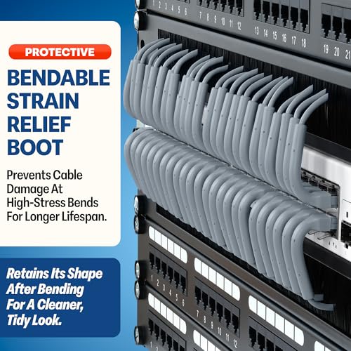 Image of Everest Ultra Slim Cat6a Ethernet Patch Cables 5ft (10-Pack) Gray | Bendable, Thin and Flexible
