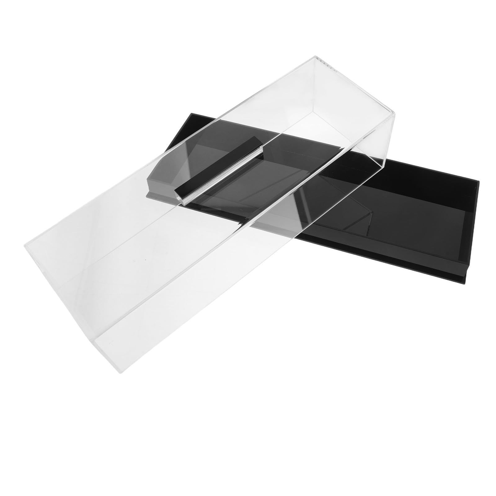 Gadpiparty Soporte Rectangular para Tartas con Tapa Extraíble de Acrílico Negro, Bandeja Fácil de Limpiar para Exhibir Postres en Reuniones en Casa o Bodas