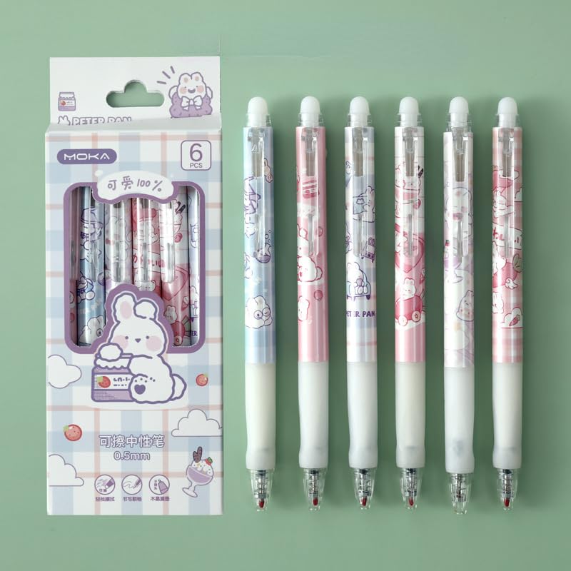 6 Packs Bolígrafo Gel Borrable Dibujo Infantil Negro miniatura 6