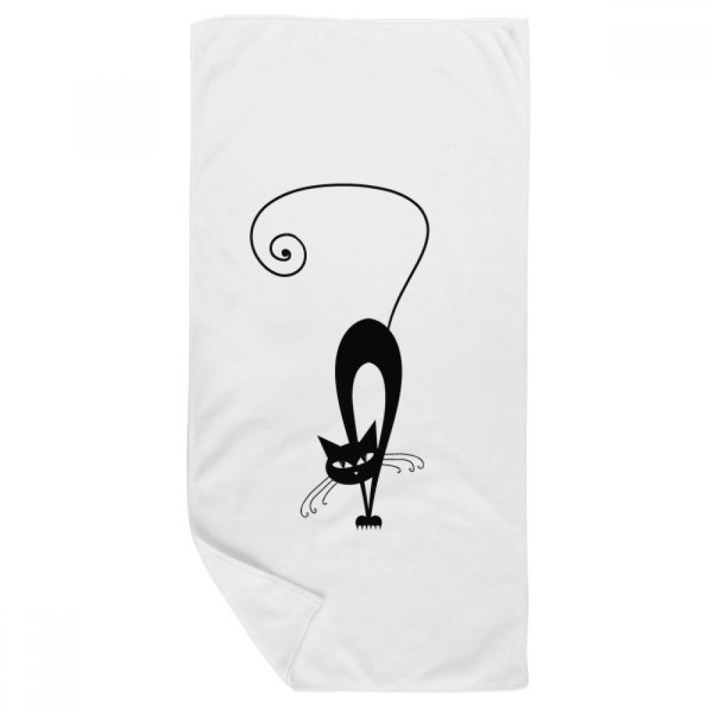 Serviette de bain chat noir Halloween doux gant de toilette multicolore 35x70