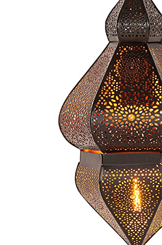 Orientalische Lampe Pendelleuchte Schwarz Idal 35cm E14 Lampenfassung | Marokkanische Design Hängeleuchte Leuchte aus… – Bild 6