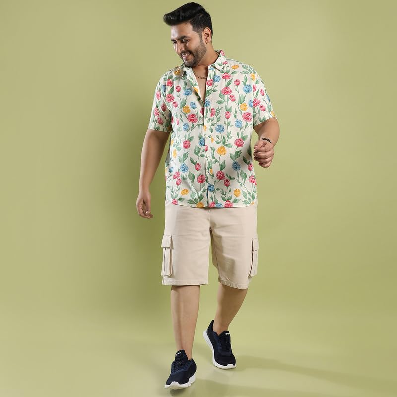 Image of Instafab Plus Men's Shirt for Casual Wear | Spread Collar | Plus-Size Fit | Long Sleeve | Button Closure | Cotton Shirt Crafted with Comfort Fit for Everyday Wear