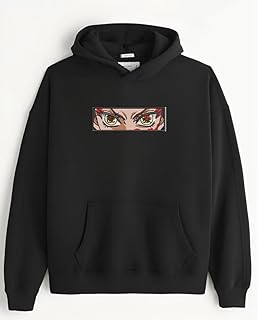 هودي او تي شيرت او سترة او شنطة توت نيزوكو اينوسوكي تانجيرو / تطريز ديمون تطريز نيزوكو تانجيرو زيسو تي شيرت او هودي سويتر توتي باج 93 داكي (M اسود هودي)، قطن