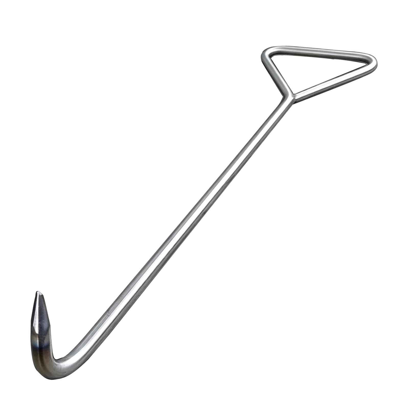 Gancho de Boca de Acero Inoxidable con Bucle Triangular | Gancho de tracción de anillo triangular, herramienta de palanca multiusos para alcantarillas(10mm/0.4in Pointed,1.5m/59in)