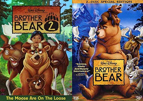 Large Bear & Moose Disney Double Feature Brother Bear + Part 2 Moose are on the Loose!