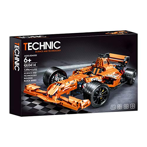 Foxom Technik Bausteine Formel F1 Supersportwagen, 1396 Teile 1:12 Racing Auto Technic Bausteine Konstruktionsspielzeug… – Bild 7