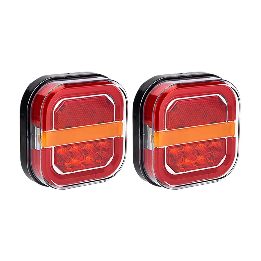 fanale posteriore dell'auto 2 pezzi led lampada di per coda per rimorchio quadrato da 4 pollici freno che scorre per segnale lampeggiante per targa 12V 24V per camion per pick-up Van 4x4