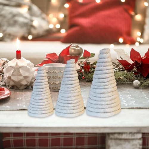 Conos de papel blanco y plata para centro de mesa de bodas y navidad 6