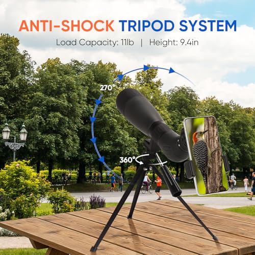 image for YEE 20-60x60 Spotting Scope for Target Shooting, 60mm HD BAK4 Fully Mu