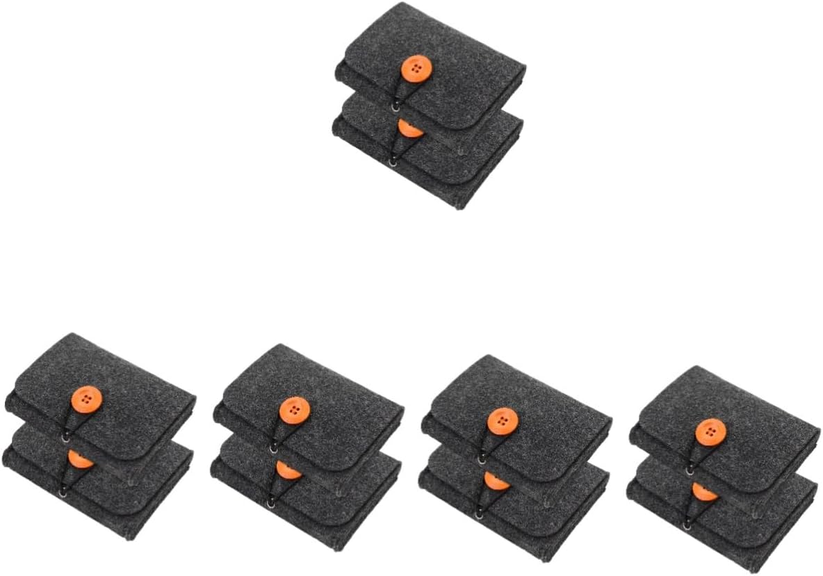 10pcs Storage Pouch Compact Felt Organizer for Bottles for Travel and Home Use Holds Small Items