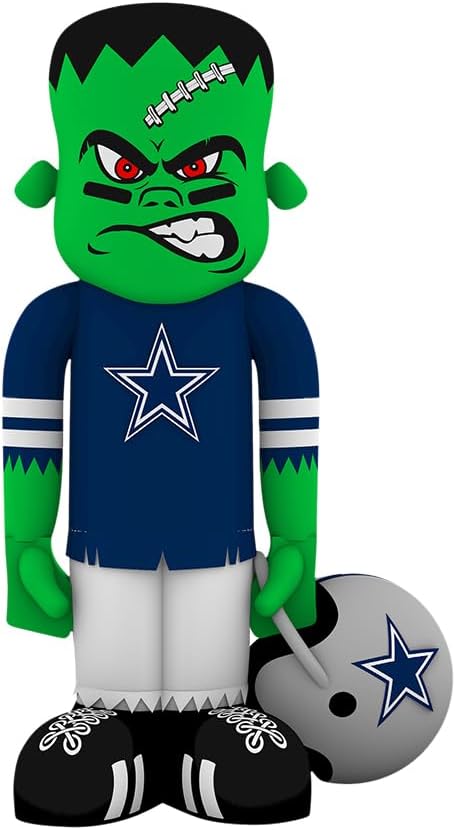 Sporticulture NFL Dallas Cowboys 7'8" Blow Up Inflatable Steinbacker with LED Lights & Built-in Blower - Balloon Merchandise Decor for Backyard & Frontyard and Party Decorations