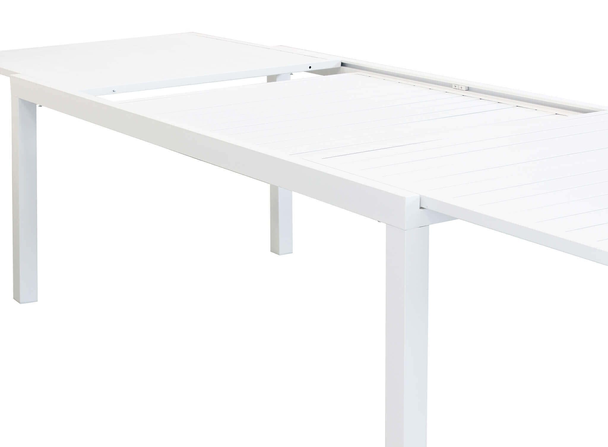 MilaniHome.it - Set Tavolo Giardino Rettangolare Allungabile 200/300x100 con 10 Poltrone in Alluminio Bianco da Esterno Giardinodi coloreBianco