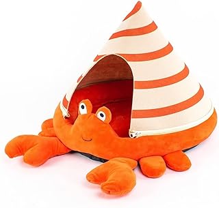 SSDH Cat Nest Crab Turtle Shaped Cat Sofa Bed Cute and Comfortable Pet Cat House Removable Four Seasons Use Soft Pet Bed Suitable for Small Cats and Dogs (Crab)