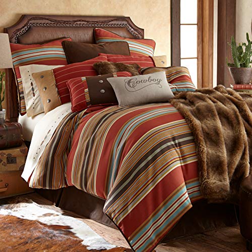 Image of H HIEND ACCENTS Paseo Road Calhoun 5 Piece Queen Striped Comforter Set