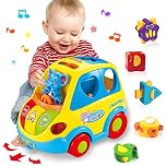 Baby Toys for 1 Years Old Boys Girls Crawling Car Shape Sort Baby Toys 6 to 12 18 24 Months Early Education Toys with Musical Light for 1st Birthday Gifts Kids Age 1 2 Years Old Christmas