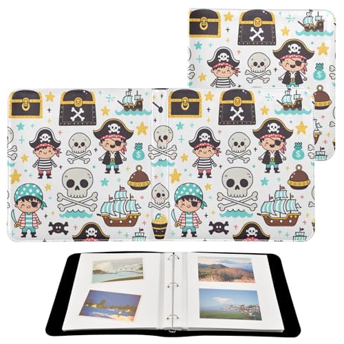 Álbum de fotos autoadhesivo para Scrapbook DIY, diseño de piratas de dibujos animados, 3 anillas, 40 páginas, 8x10 para recuerdos miniatura 2