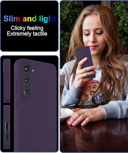 Image of DIZORO Microfiber Candy Case Compatible for Samsung A14 5G Smooth Touch Cushion Liquid Soft Silicone Gel Rubber Phone Cases Non-Slip Full Body Protective Shockproof Back Cover (Deep Purple)