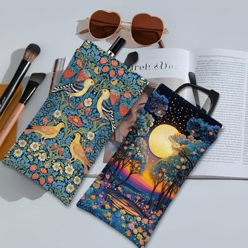 Image of Eyeglasses Sunglasses Case PU Soft Squeeze Top Glasses Pouch for Women Men,Animal Pattern Portable Anti Scratch