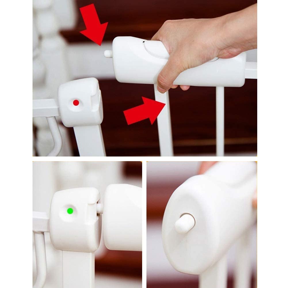 LYGXWJFC Barrera de Seguridad Elevadora Extra Ancha Ampliable Puerta para Mascotas Valla de Seguridad Independiente, Tamaño Personalizable (Color:, Tamaño: Ancho -114 cm)