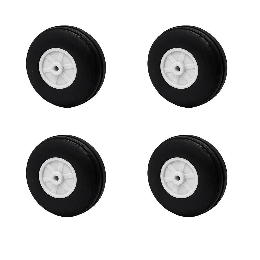 4PCS 2.5 Inch RC Airplane Foam Wheel Light Sponge Tire with Plastic Hub for RC Airplane Helicopter DIY Model Toy Wheel Replacement Parts