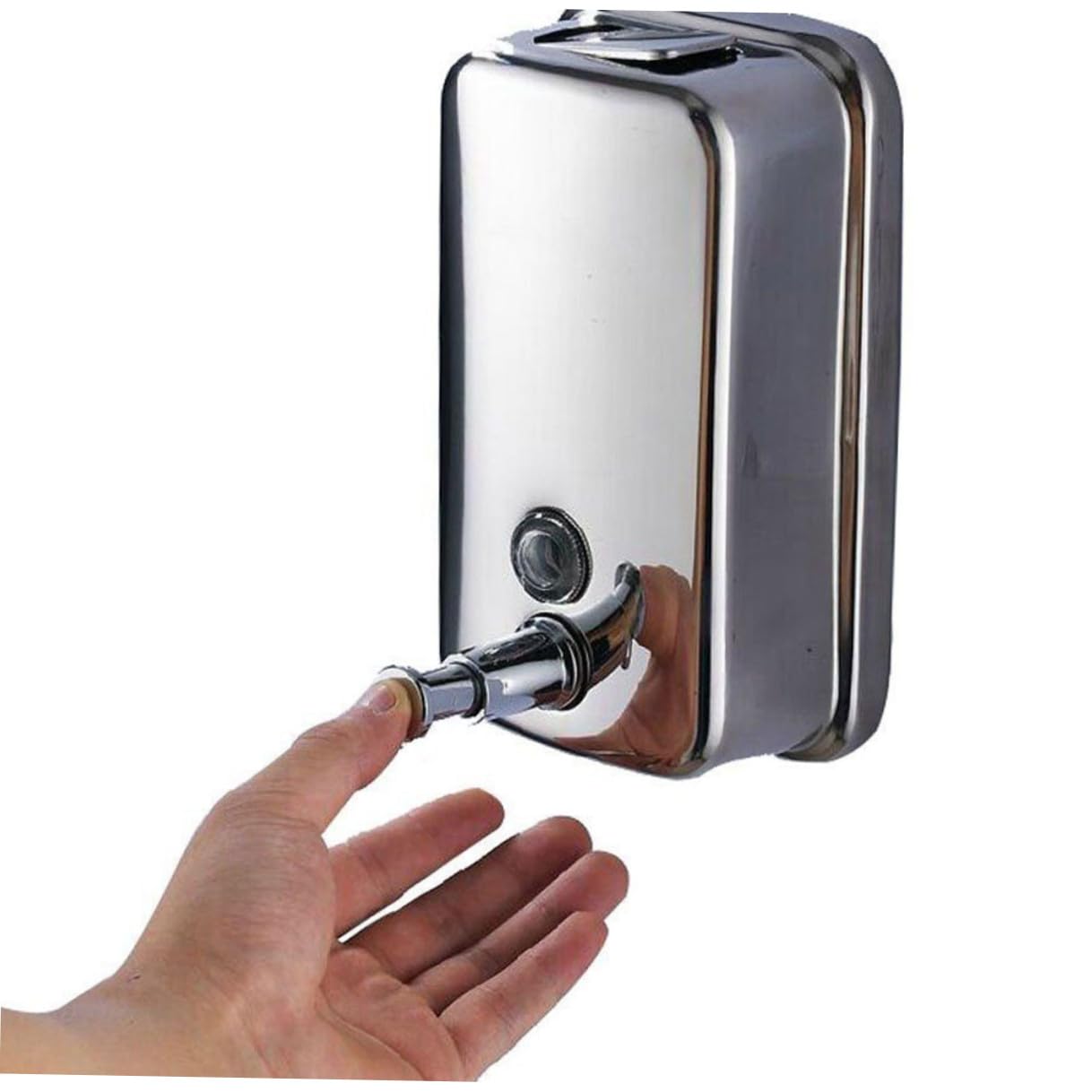 Lurrose Dispenser Ricaricabile in Parete Acciaio Sapone Inossidabile Pompa 1000ml Manuale per Bagno Hotel e Bagni Pubblici