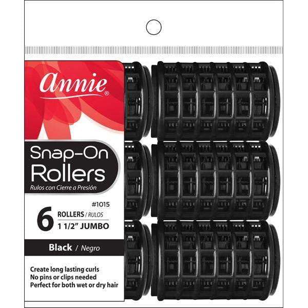 Annie 1015 Snap On Jumbo Rollers - 1 1/2in No Pins Or Clips Needed, Pack Of 6