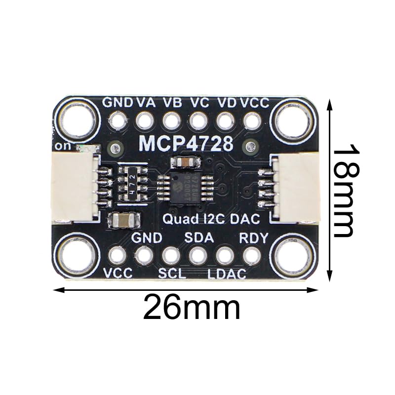Modulo DAC MCP4728 a 4 bit, DC 2,7 V-5,5 V, 4 DAC a 12 bit integrati con modulo EEPROM