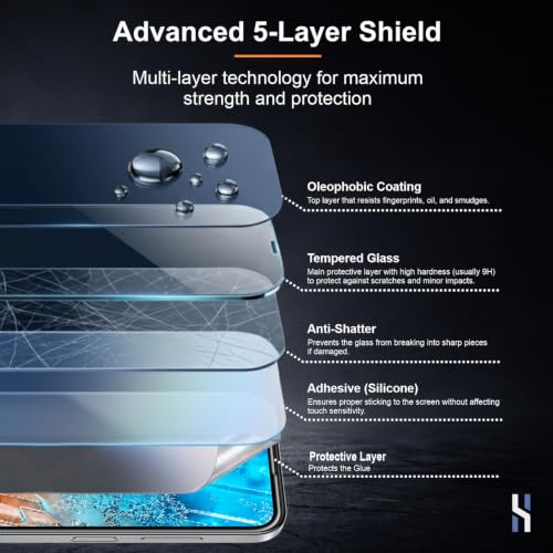 Image of Tempered Glass for Samsung Galaxy M35 (6.6 Inch) Military Grade 9H Screen Guard, Anti-Scratch, Shatterproof, Edge-to-Edge Full Coverage - Black Border