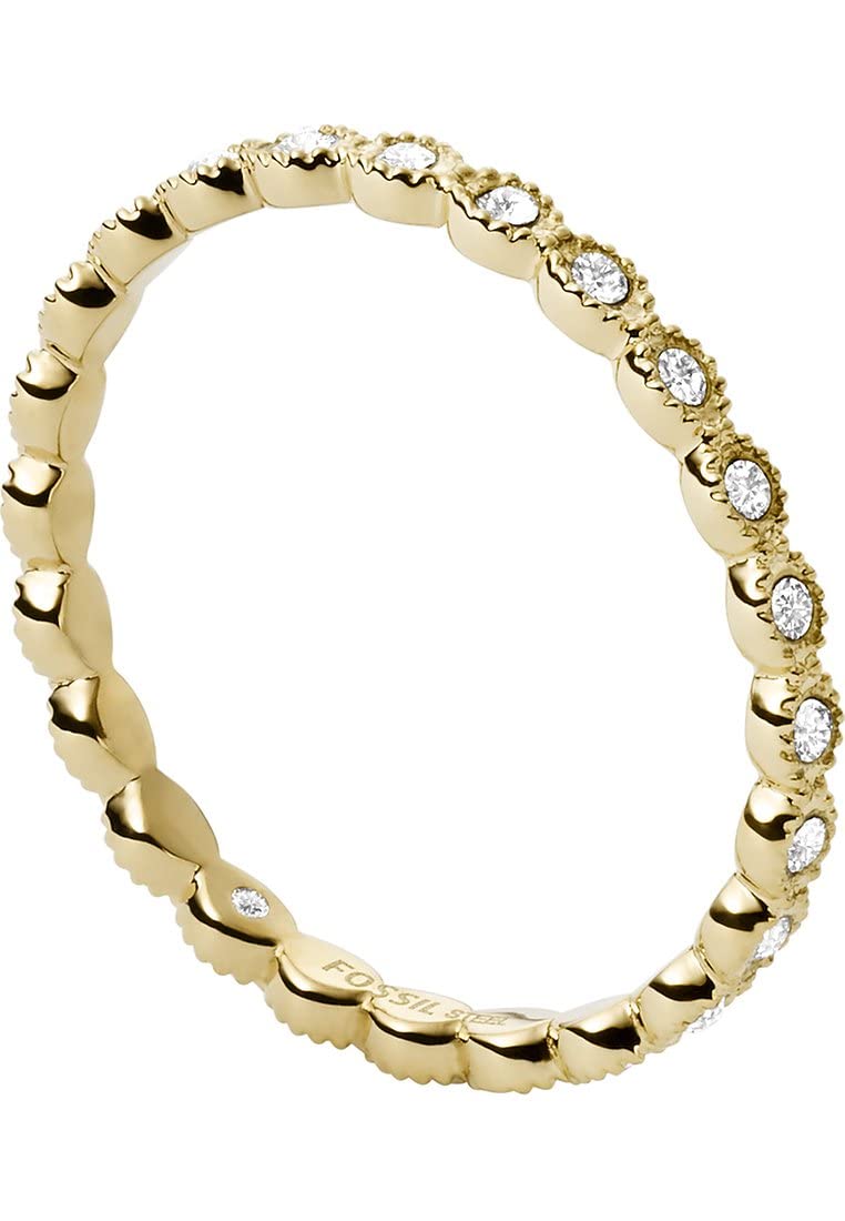 Fossil Ring van verguld roestvrij staal voor vrouwen, JF037527105