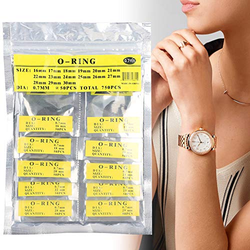 O Ring Kit, O Ring Uhr Bodendichtung Gummi Dichtungsscheiben Set Hintere Abdeckung der Uhr O Ring, Wasserdichte Runde Uhrendichtungen O Ring Dichtungsringe Uhrenzubehör (0.7mm)
