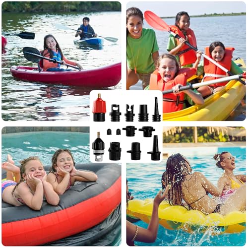 Image of CANIPHA Inflatable SUP Pump Adaptor, Paddle Board SUP Valve Adapter with 9 Standard Conventional Air Pump Nozzles for Inflatables SUP Inflator Adapter Inflatable Boat Paddle Board SUP Board