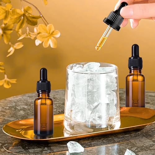 Haveneit 4 Stück Pipettenflasche, Glasflasche Pipette, 10 ml Braunglasflasche,Apothekerflaschen mit Tropfenpipette,für ätherische Öle, Parfümöle, Flüssigfarbstoffen Aromatherapie Mischungen